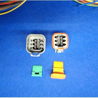 Cable-Engineer TE Deutsch DT Pigtail-set: 6-Pos. Rec. DT04-6P & Plug DT06-6S + 12x 2meter 0,75mm2 FLRY-B kabel