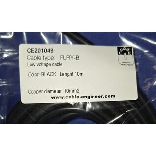 Cable-Engineer FLRY-B kabel 10,0 mm2 - flexibele voertuigkabel - 10 meter Kleur ZWART