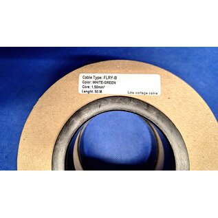 Cable-Engineer FLRY-B kabel 1,5mm2 - flexibele voertuigkabel  op rol met 50 meter in de kleur Wit / Groen