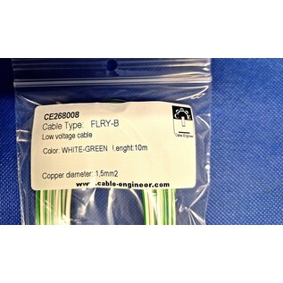 Cable-Engineer FLRY-B kabel 1,5mm2 - flexibele voertuigkabel - 10 meter Kleur Wit/Groen