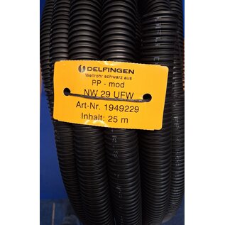 Schlemmer / Delfingen  Schlemmer NW29: Flexibele ribbelbuis of mantelbuis 29mm met split PP-MOD / UV-Bestendig - 25 meter - 1926329
