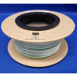 Cable-Engineer FLRY-B kabel 1,5mm2 - flexibele voertuigkabel  op rol met 100 meter in de kleur Wit / Groen