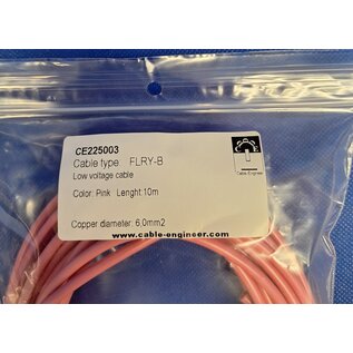 Cable-Engineer FLRY-B kabel 6,0mm2 - flexibele voertuigkabel - 10 meter Kleur Roze