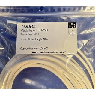 Cable-Engineer FLRY-B kabel 4,0mm2 - flexibele voertuigkabel - 10 meter Kleur WIT