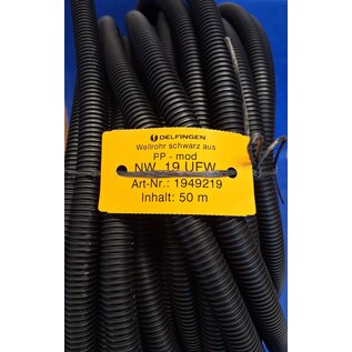Schlemmer / Delfingen  Schlemmer / Delfingen NW19 zonder split: Flexibele ribbelbuis of mantelbuis Ø19 mm  - PP-BS / UV-bestendig  - 50 meter- 1949219