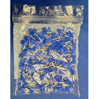 Cable-Engineer.com Twin Adereindhuls - Voor kabel 2x 2,5 mm2 - lengte 10mm - Kleur Blauw - Per 250 stuks