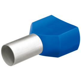 Cable-Engineer.com Twin Adereindhuls - 2x 2,5 mm2 - L =10mm -Blauw - 250 stuks