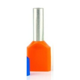 Cable-Engineer.com Twin Adereindhuls - 2x 4,0 mm2 - L =12mm -Oranje - 100 stuks