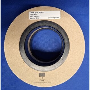 Cable-Engineer H05V-K montagesnoer van 0,50 mm2 in de kleur Roze en op rol met 100