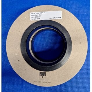 Cable-Engineer H05V-K montagesnoer van 0,75 mm2 in de kleur Donker-Blauw en op rol met 100 meter - 300/500V. / 70°C