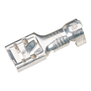 Cable-Engineer 50x Vlakstekerhuls 6,3 x 0,8 - ongeïsoleerd  vertind messing met locking en open barrel krimp-aansluiting voor draad  2,5 - 6,0mm2