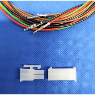 Molex Complete set met Molex MiniFit Jr. Plug & Receptacle 4-Pos. (2-Rij) + 8x 2m. 0,50mm2 kabel en contacten