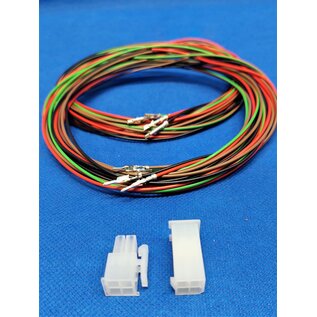 Molex Complete set met Molex MiniFit Jr. Plug & Receptacle 4-Pos. (2-Rij) + 8x 2m. 0,50mm2 kabel en contacten
