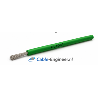 Cable-Engineer.com UL1061 hook-up kabel  - 0,5 mm2 (24AWG) - vertind koper - 300V. - kleur Groen
