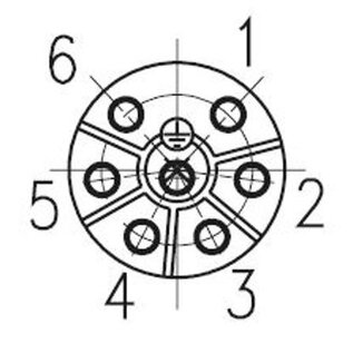 Amphenol Amphenol ronde connector 6+PE - Kunststof - Zwart -  C016 10D006 000 12