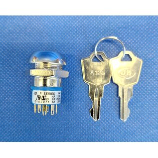 APEM APEM JD Serie Keylock Switch JD7509O - 6x 2,8mm  gold plated incl. 2 sleutels