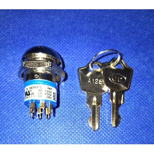 APEM APEM JD Serie Keylock Switch JD7509O - 6x 2,8mm  gold plated incl. 2 sleutels