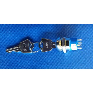 APEM APEM JD Serie Keylock Switch JD7509O - 6x 2,8mm  gold plated incl. 2 sleutels