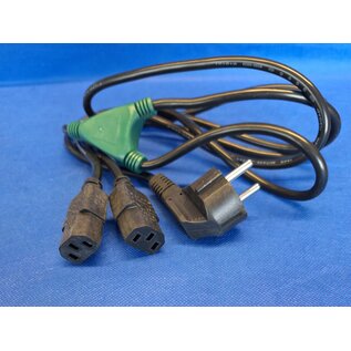 ACT ACT AK5055 230V Stroom Splitskabel CEE7/7 Male (Haaks)/2x C13 - 1,8 meter H05VV-F kabel
