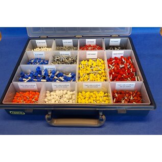 Cable-Engineer.com C-E Assortiment geïsoleerde adereindhulzen enkel+dubbel van 0,50 t/m 16, mm2 - 1900 stuks