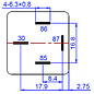 SIMA Auto Relais  4-Pins - 12V - 80A. - 1,6W  -  standaard coil/spoel - met bevestigingsbeugel - WM640 12A