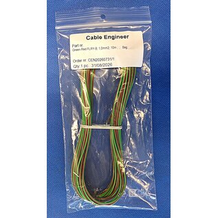 Cable-Engineer FLRY-B kabel 1,0mm2 - flexibele voertuigkabel - 10 meter Kleur Groen / Rood