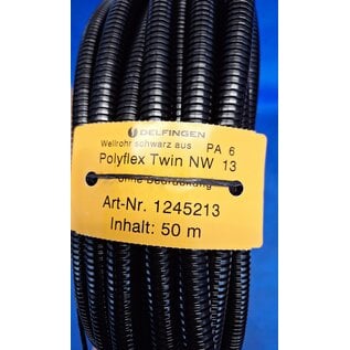 Schlemmer / Delfingen Schlemmer twin-ribbelbuis - NW13 - zwart - UV-bestendig / PA6 - 50m -1245213