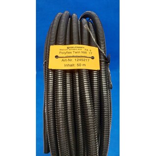 Schlemmer / Delfingen Schlemmer twin-ribbelbuis - NW17 - zwart - UV-bestendig / PA6 - 50m. - 1245210