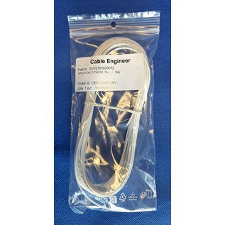 TE Connectivity TE Connectivity ACW Automotive kabel - 0,75 mm2 - Wit - 10m. - ACW0219-0.75-9 - T4