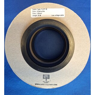 Cable-Engineer FLRY-B kabel 1,5mm2 - flexibele voertuigsnoer  op rol met 50 meter in de kleur Paars / Wit