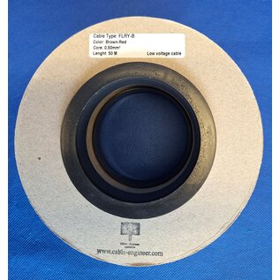 Cable-Engineer FLRY-B kabel 0,50mm2 - flexibele voertuigkabel op rol met 50 meter in de kleur Bruin / Rood