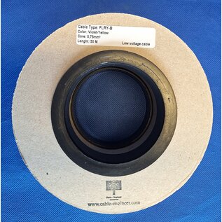 Cable-Engineer FLRY-B kabel 0,75mm - flexibele voertuigkabel  op rol met 50 meter - Kleur Paars / Geel