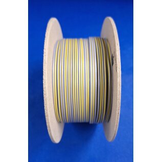 Cable-Engineer FLRY-B kabel 1,0mm2  voertuigkabel  op rol met 50 meter in de kleur Grijs / Geel