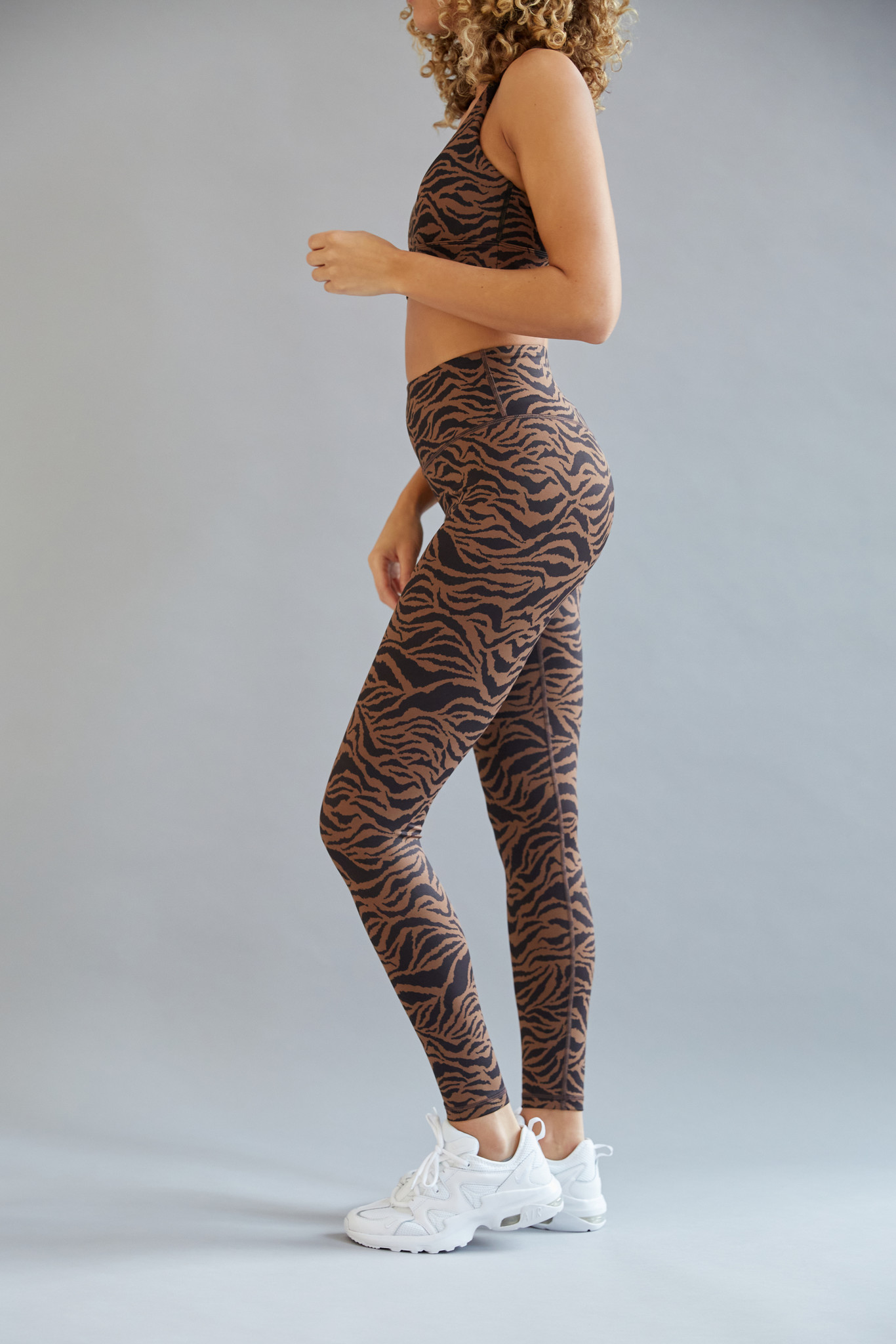 Varley Leggings Legging Century Clay Zebra Print Stretch Brown Dry Wick S  for sale online