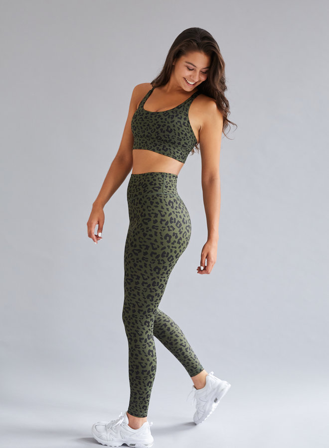 Green Leopard Sports Bra