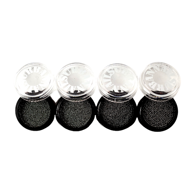 Urban Nails Caviar Beads Gun Metal Black 0.8 mm