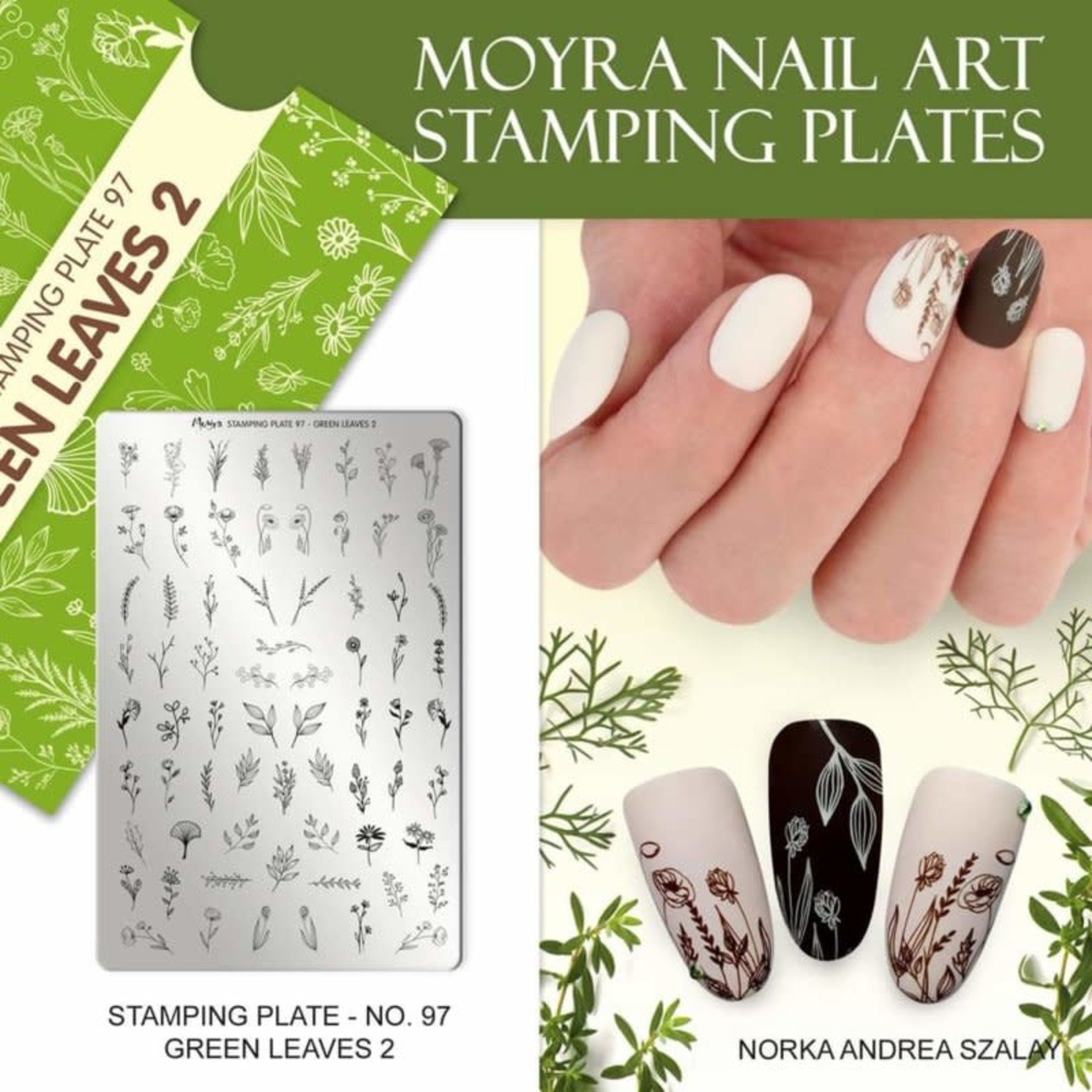 Moyra Moyra Stamping plate 97 Green leaves 2