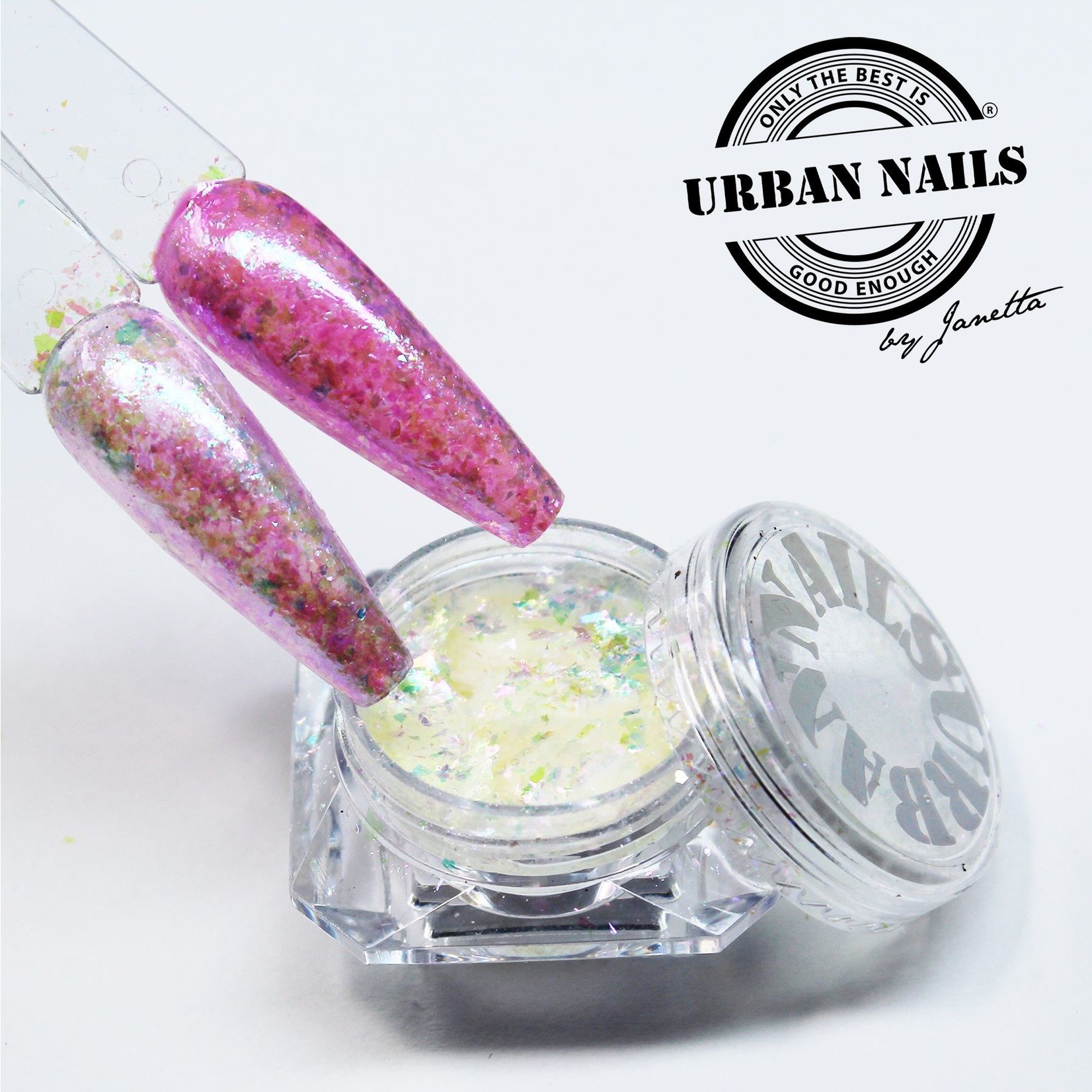 Urban Nails Diamond Flakes 01 Roze/Groen