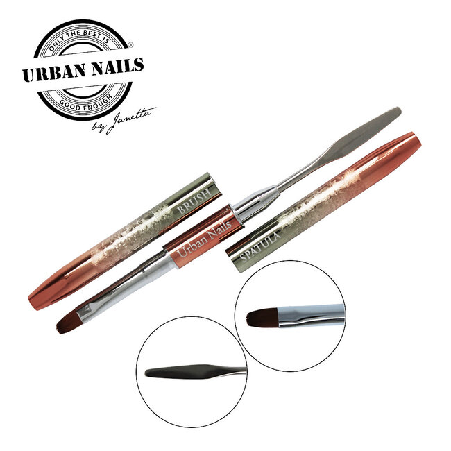 Urban Nails Rosegold Spatula Double Brush