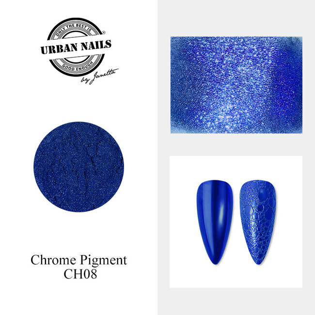 Urban Nails Chrome pigment 08 Cobalt Blauw