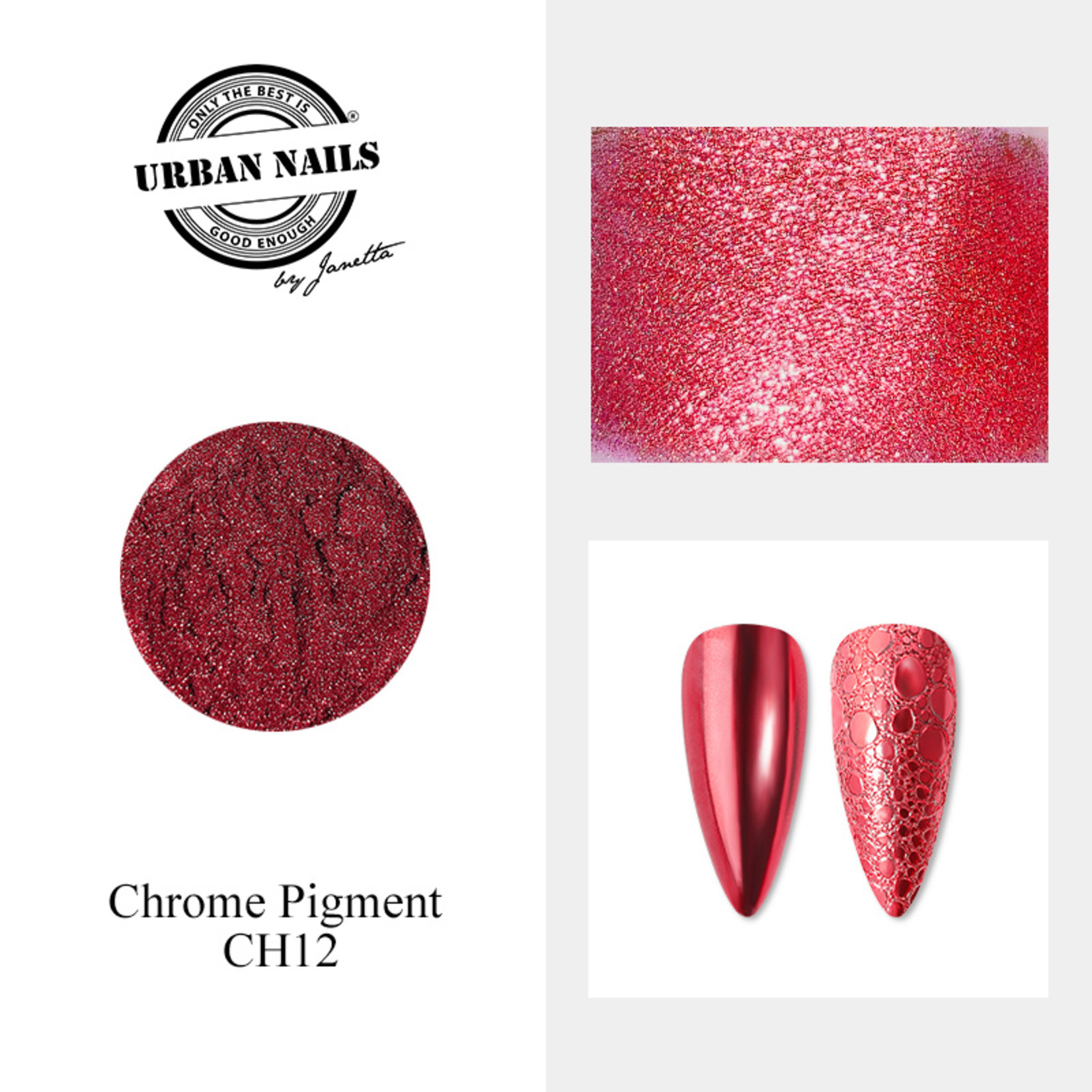 Urban Nails Chrome pigment 12 Rood/rose