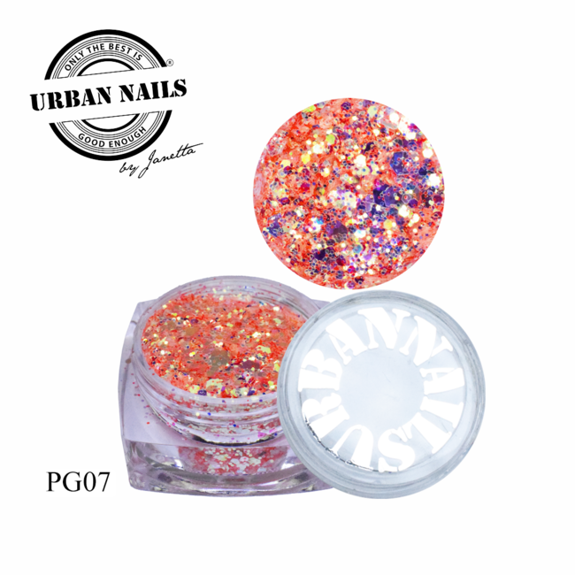 Urban Nails PiXie Glitter 7 Donker-oranje