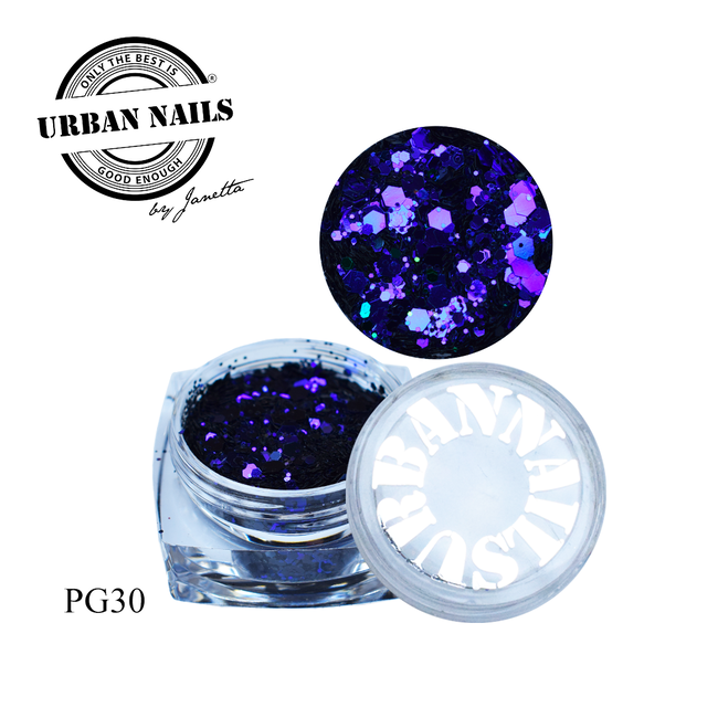 Urban Nails PiXie Glitter 30 Donker Blauw