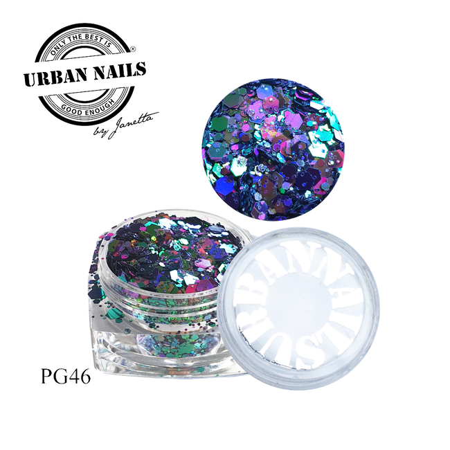 Urban Nails PiXie Glitter 46 Paars Blauw Multi