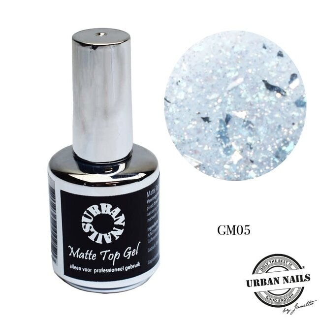 Urban Nails Glitter Top Mat - GM05 Blauw
