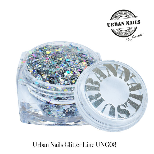 Urban Nails Urban Nails Glitters UNG 08 Multiclour-grijs
