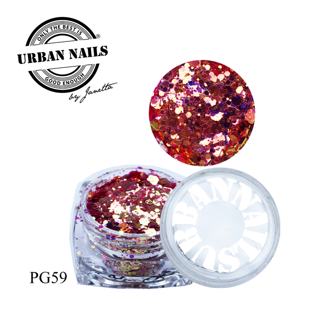 Urban Nails PiXie Glitter 59 Roze/Rood