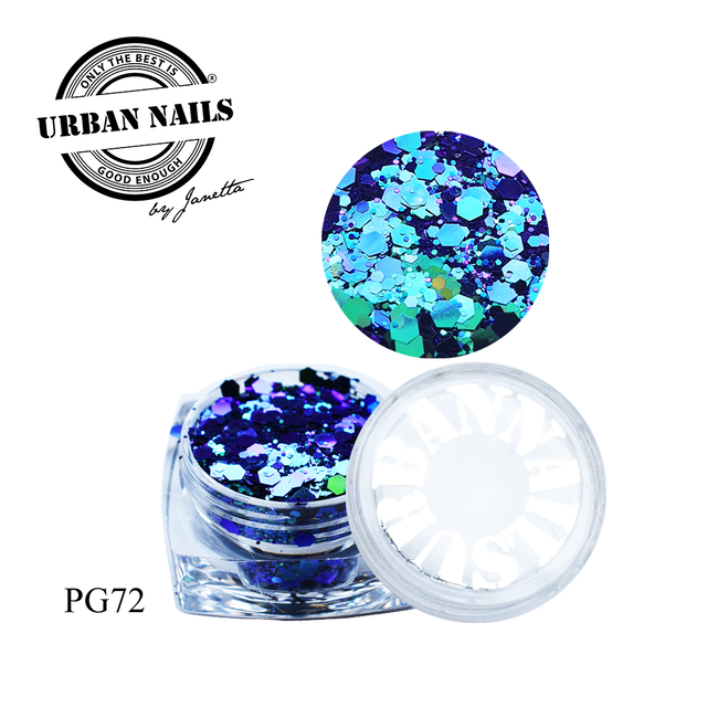 Urban Nails PiXie Glitter 72 Multi Blauw