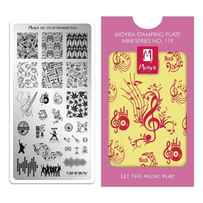 Moyra Moyra Mini Stamping plate 119 Let the music play