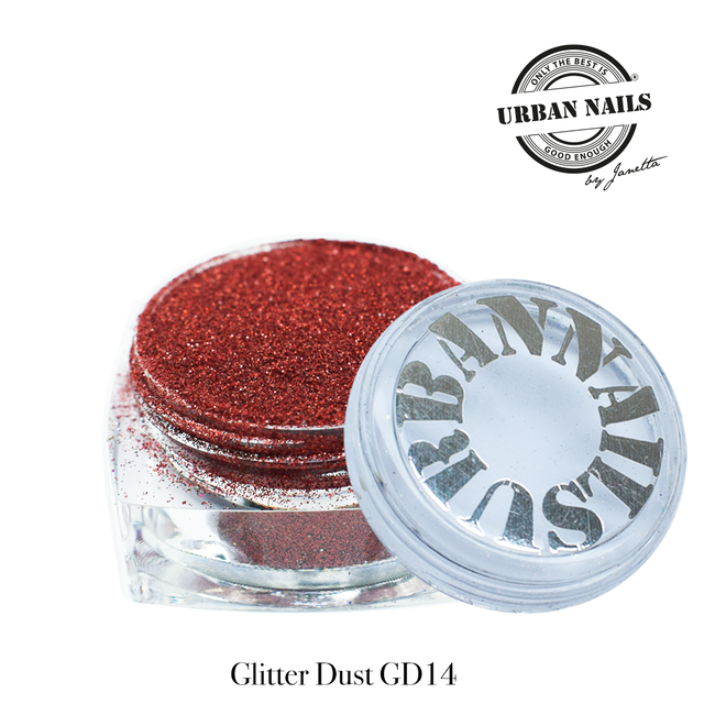 Urban Nails Glitter Dust 14 Donker Rood